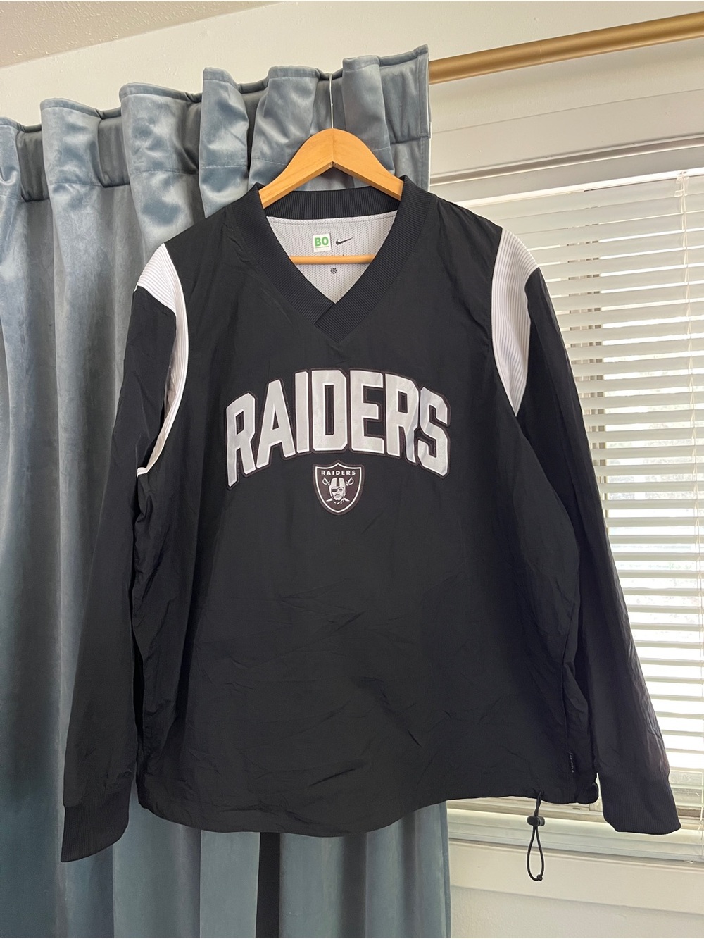 Raiders Nike Bo Jackson Tag NFL Black Pullover Windbreaker Football Game Day